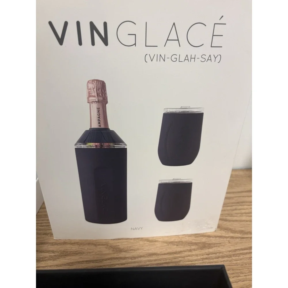 New Vinglace Wine Bottle Chiller Gift Set- Portable Stainless Steel Wine Cooler